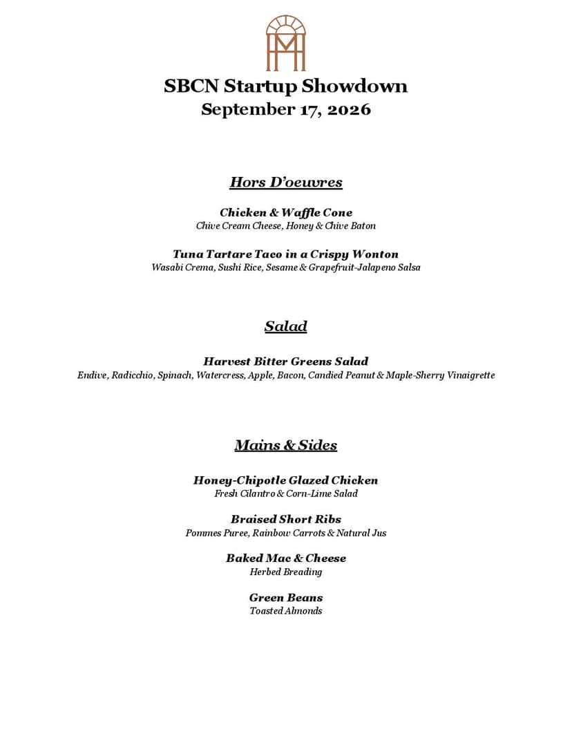 SBCN Awards Menu